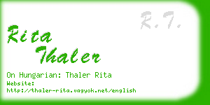 rita thaler business card